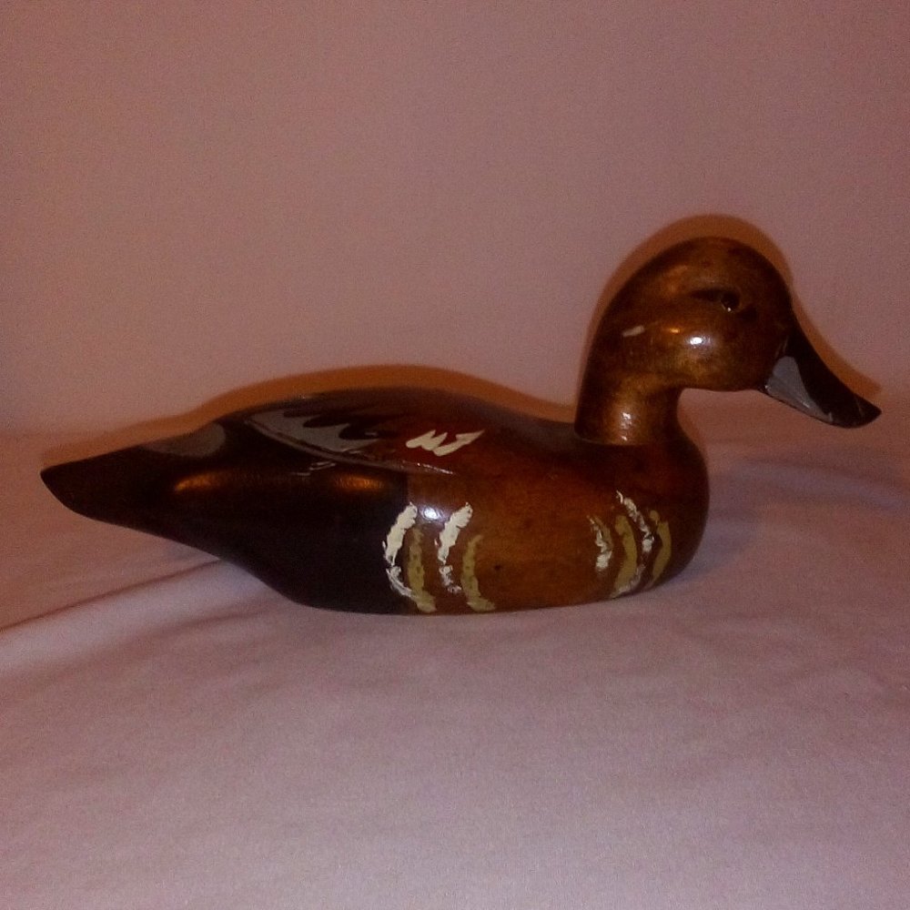 Decoy Duck: Solid Wood Mallard. Hand Carved and Painted. Vintage. Retro